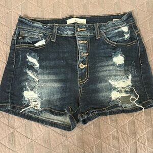 NWOT Kancan Jean shorts with distressing